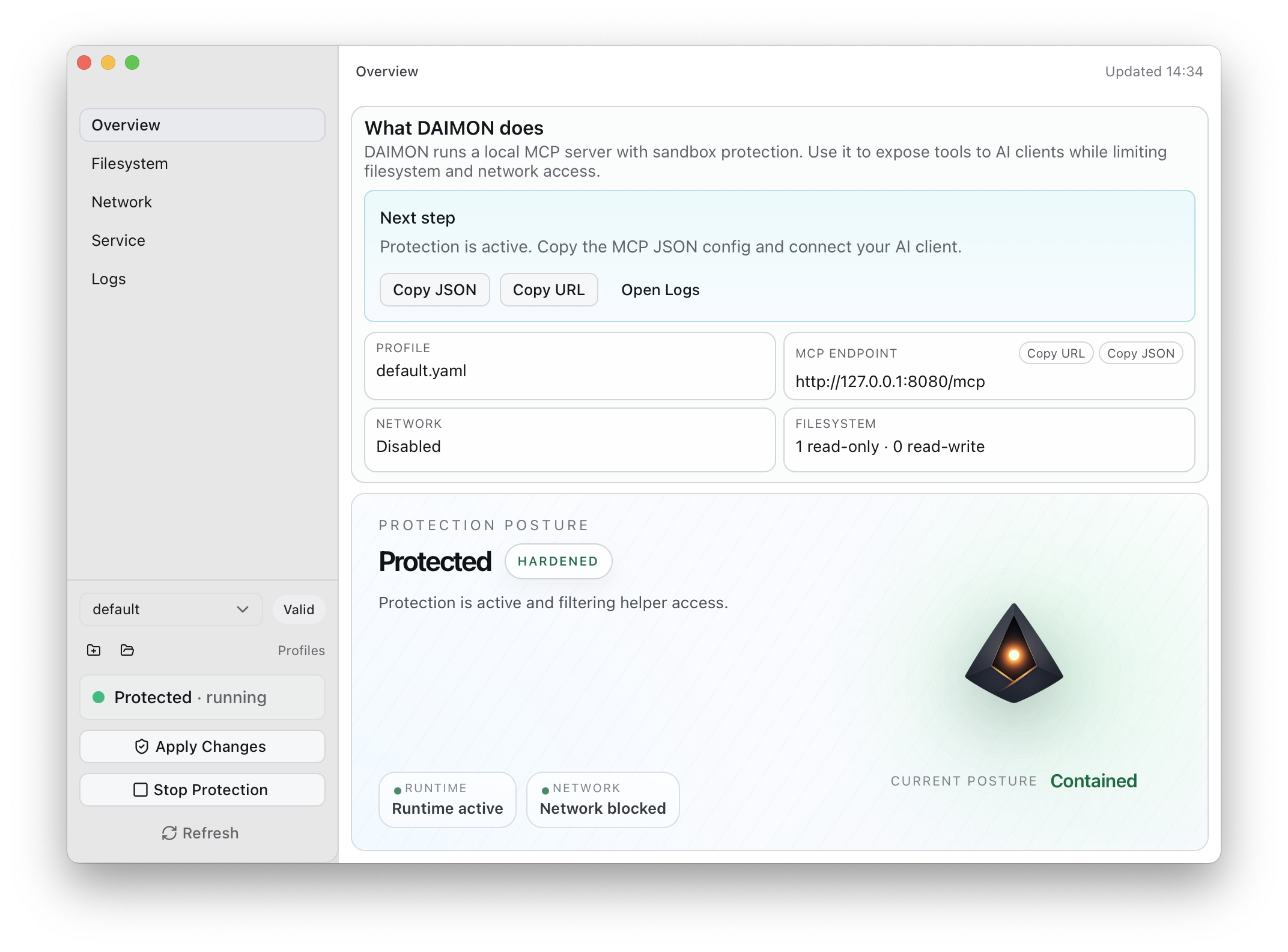 DAIMON overview dashboard