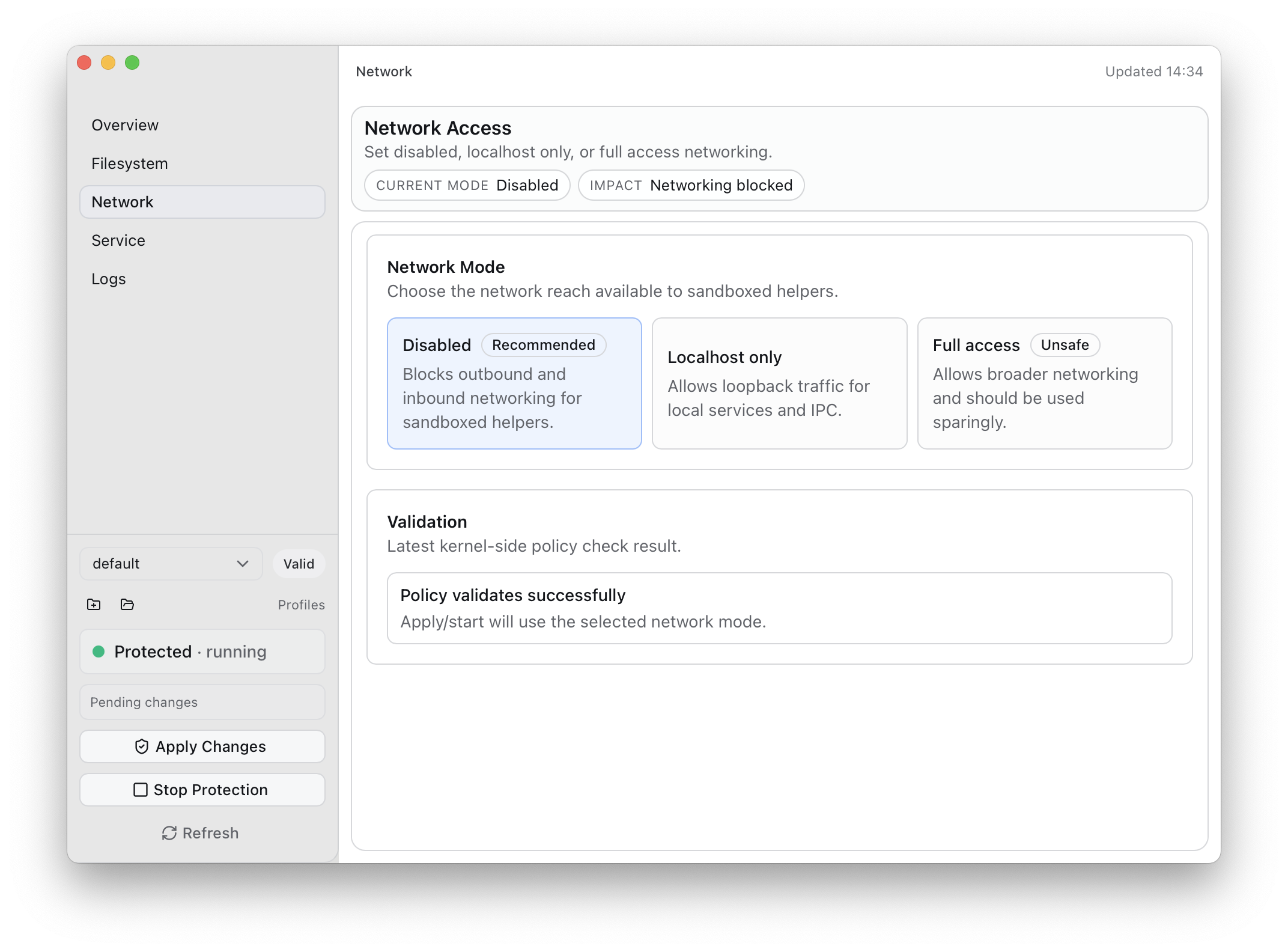 Network Isolation Policy